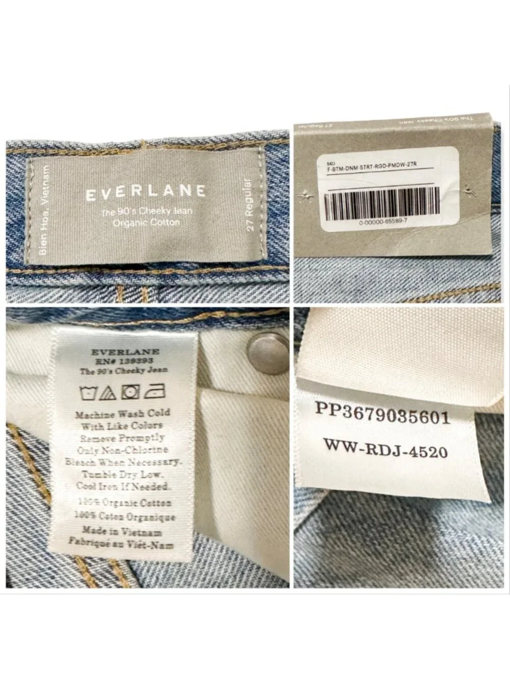 EVERLANE 90s Cheeky Patchwork Jean, Ankle, Size 27R, New with Tag